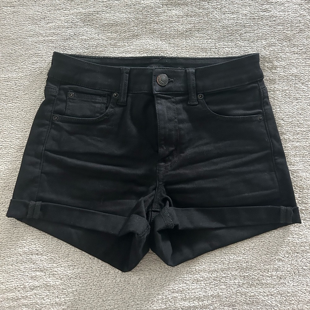 American Eagle Outfitters Black Jean Shorts High-Waisted